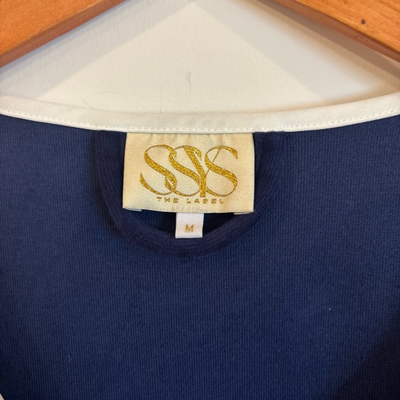 SSYS Get Ready Robe Navy Velvet Robe White Scallop Trim size M - Picture 5 of 9